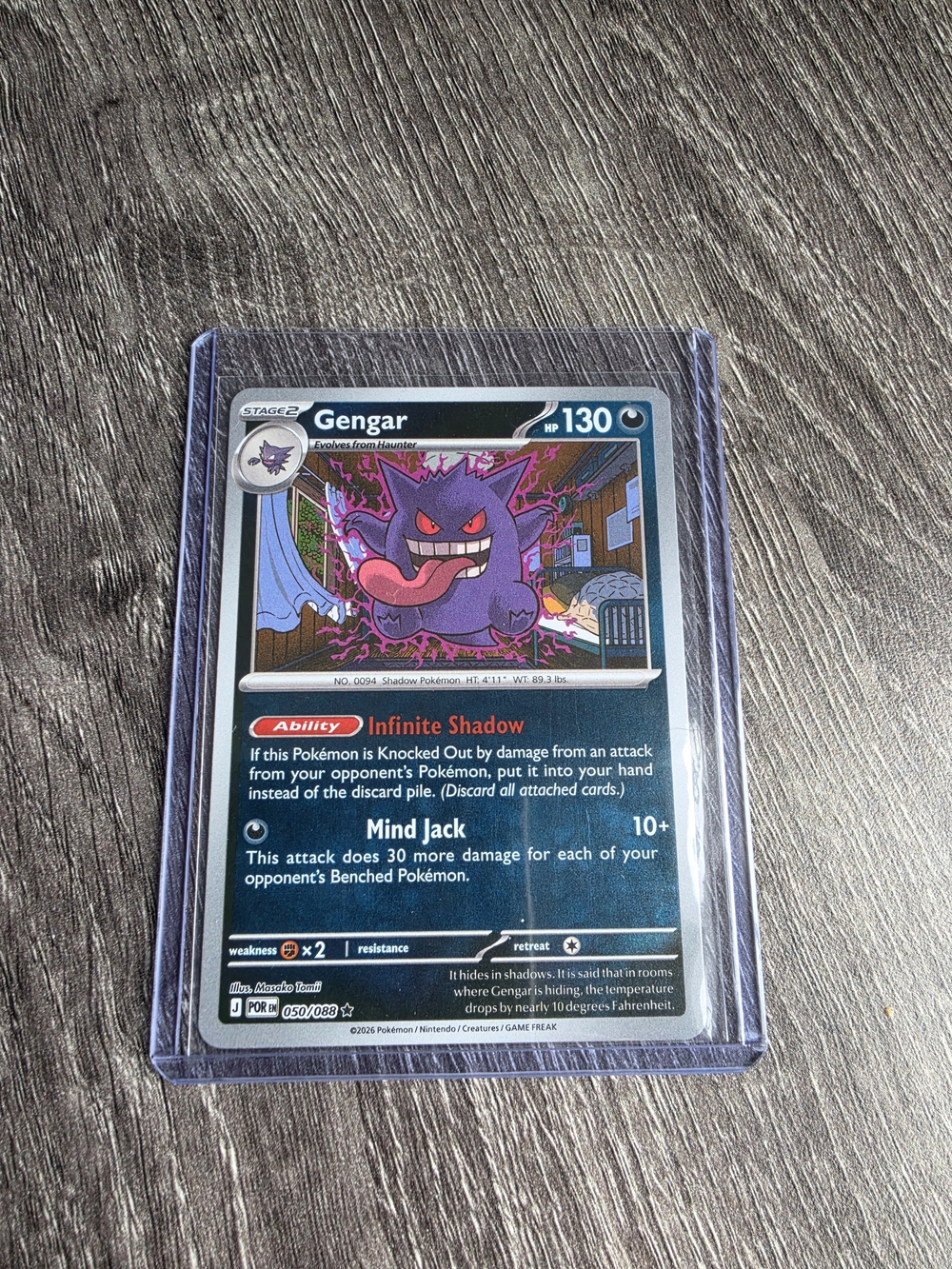 Pokemon Gengar Trading Card - Purple, Red, Blue